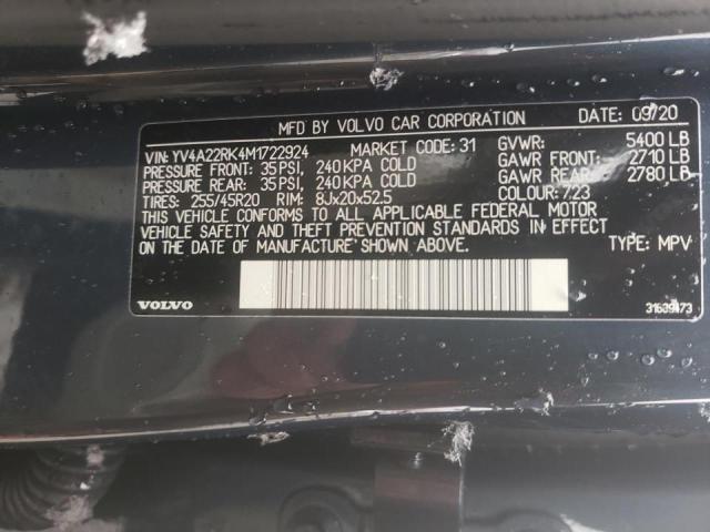 2021 VOLVO XC60 T6 MO YV4A22RK4M1722924