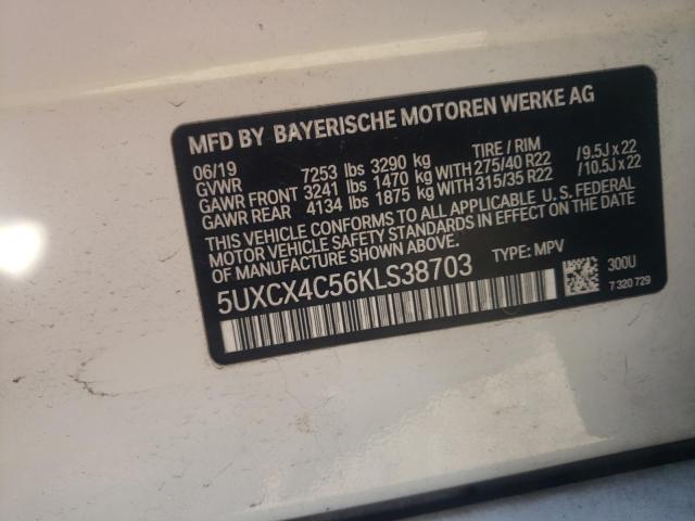 2019 BMW X7 XDRIVE5 5UXCX4C56KLS38703