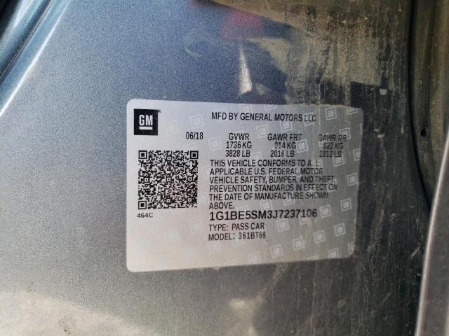 1G1BE5SM3J7237106 Chevrolet Cruze Lt 2018. Фото: 9