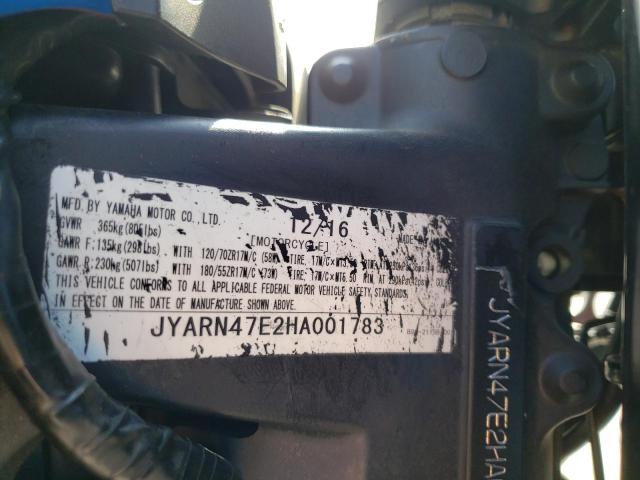 2017 YAMAHA XSR900 JYARN47E2HA001783