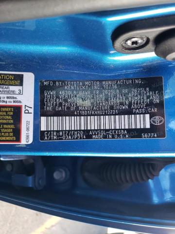 2017 TOYOTA CARMRY 4T1BD1FK4HU212721