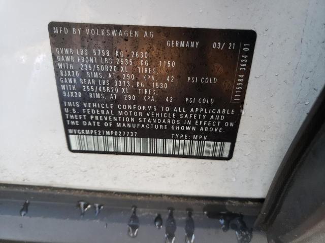 2021 VOLKSWAGEN ID.4 PRO S WVGKMPE27MP027737