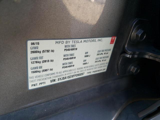 2015 TESLA MODEL S 70 5YJSA1S2XFF090097
