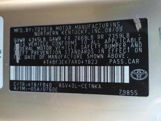 4T4BF3EK7AR041823 Toyota Camry Base 2010. Фото: 9