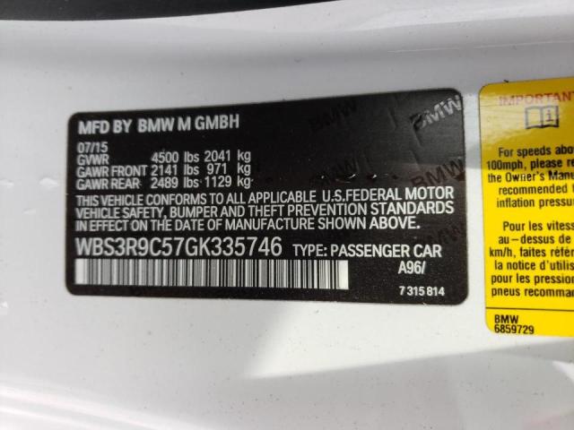2016 BMW M4 WBS3R9C57GK335746
