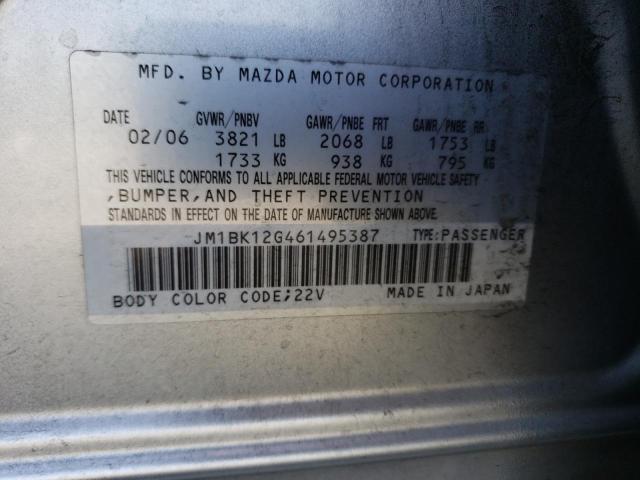 JM1BK12G461495387 Mazda 3 I 2006. Фото: 9