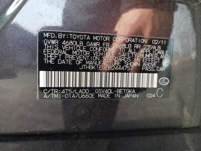 2011 LEXUS ES 350 - JTHBK1EG0B2444757