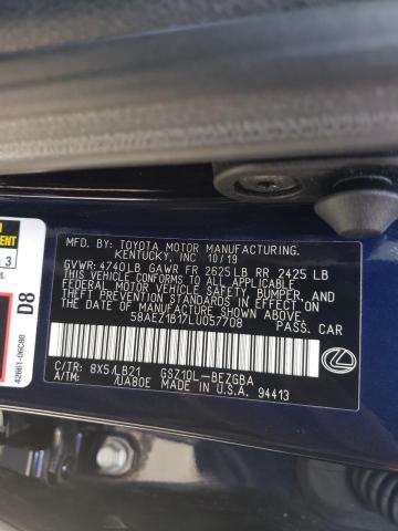 2020 LEXUS ES 350 LUX 58AEZ1B17LU057708