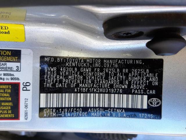 2017 TOYOTA CAMRY LE 4T1BF1FK2HU319776
