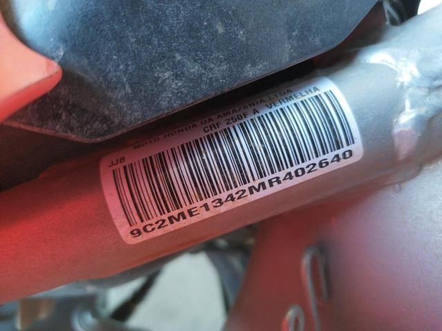 2021 HONDA CRF250 F 9C2ME1342MR402640