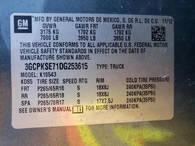 2013 CHEVROLET 1500 SILVE - 3GCPKSE71DG253615