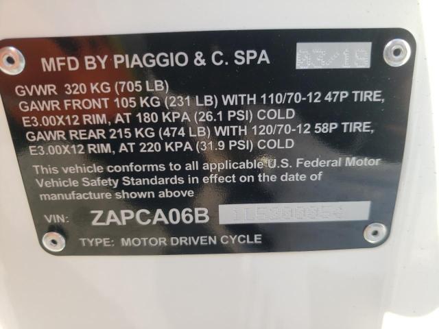 2020 APRILIA SCOOTER ZAPCA06B1L5200054