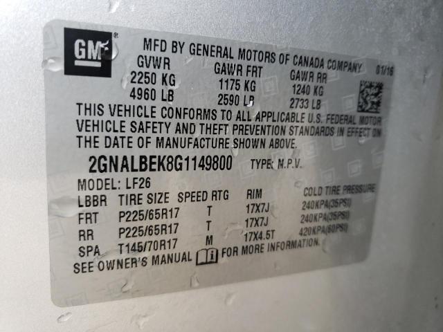 2016 CHEVROLET EQUINOX LS 2GNALBEK8G1149800