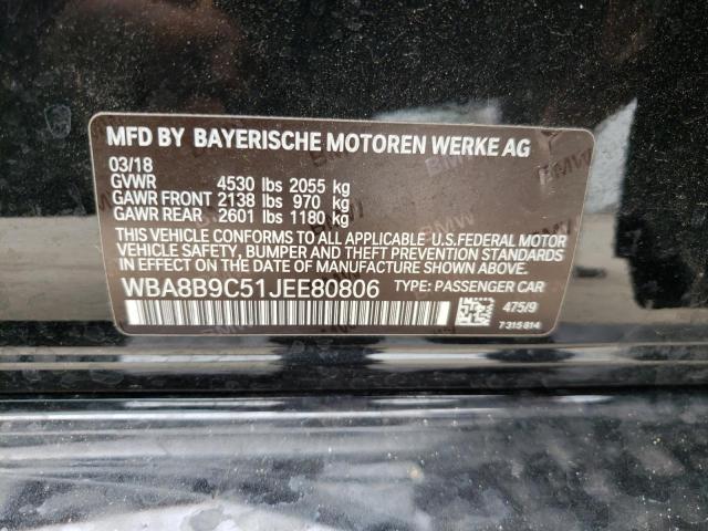 2018 BMW 330 I WBA8B9C51JEE80806