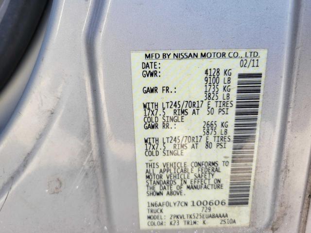 2012 NISSAN NV 2500 - 1N6AF0LY7CN100606