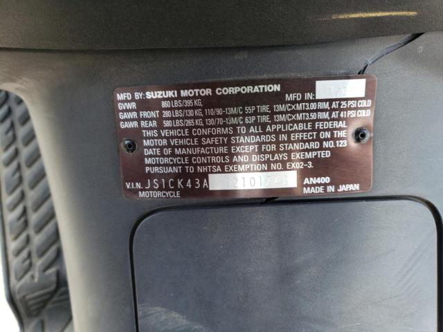 2005 SUZUKI AN400 K3 JS1CK43AX52101748