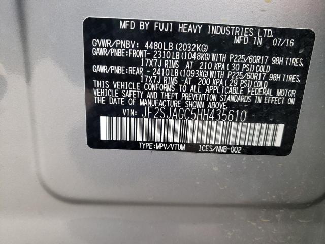 2017 SUBARU FORESTER JF2SJAGC5HH435610