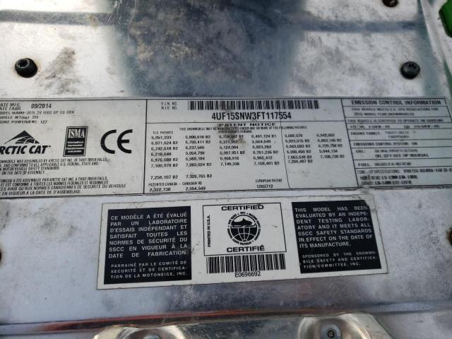 2015 ARCTIC CAT ARTIC CAT 4UF15SNW3FT117554