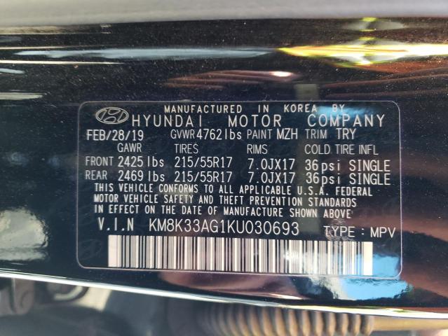 2019 HYUNDAI KONA LIMIT KM8K33AG1KU030693