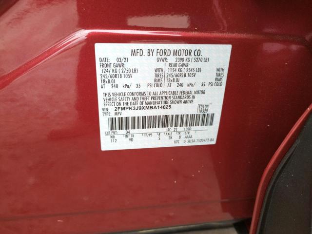 2021 FORD EDGE SEL - 2FMPK3J9XMBA14625