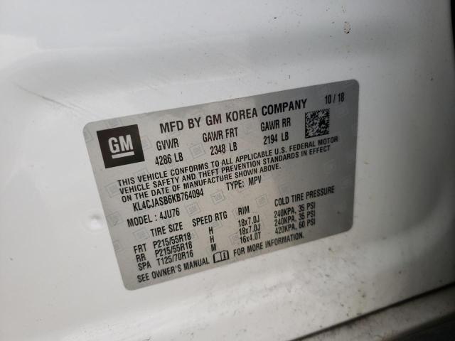 2019 BUICK ENCORE PRE - KL4CJASB6KB764094