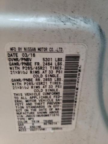 2016 INFINITI QX70 JN8CS1MU6GM671870