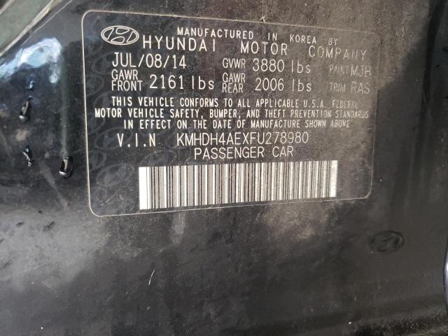 KMHDH4AEXFU278980 Hyundai Elantra Se 2015. Фото: 9