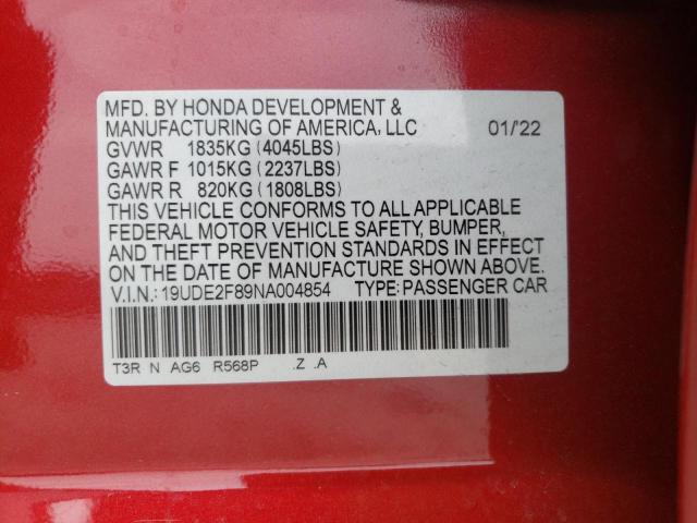 2022 ACURA ILX PREMIU 19UDE2F89NA004854