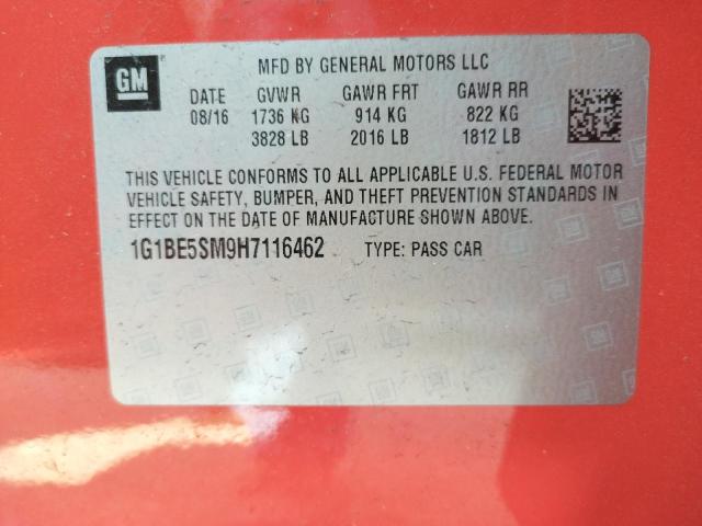 2017 CHEVROLET CRUZE LT 1G1BE5SM9H7116462