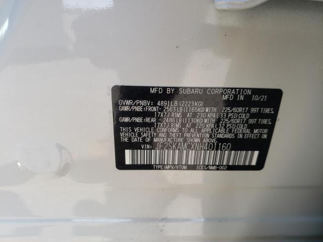 2022 SUBARU FORESTER JF2SKAMCXNH401160