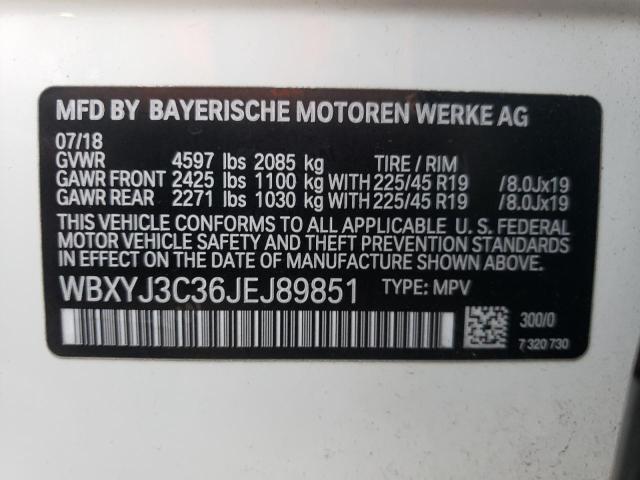 2018 BMW X2 SDRIVE2 WBXYJ3C36JEJ89851
