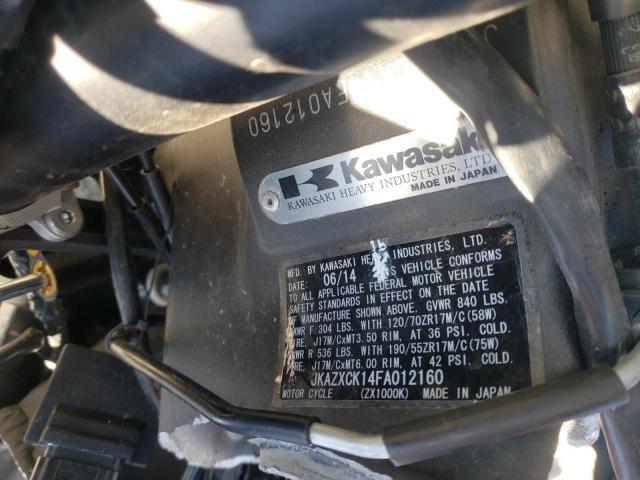 2015 KAWASAKI ZX1000 K JKAZXCK14FA012160