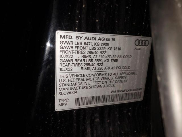 2019 AUDI Q8 PRESTIG WA1FVAF1XKD040402