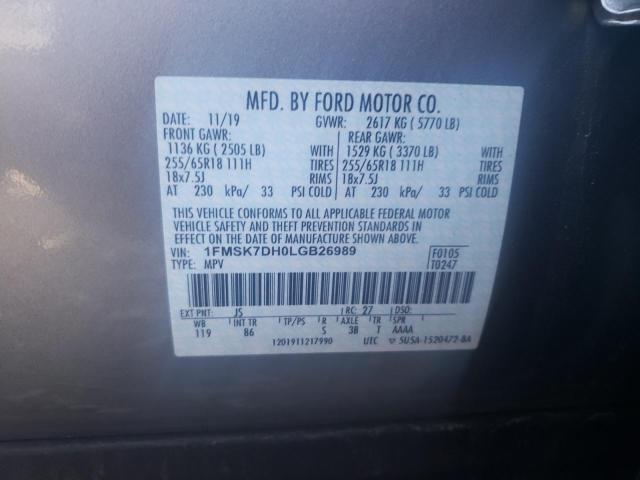 1FMSK7DH0LGB26989 Ford Explorer X 2020. Фото: 9
