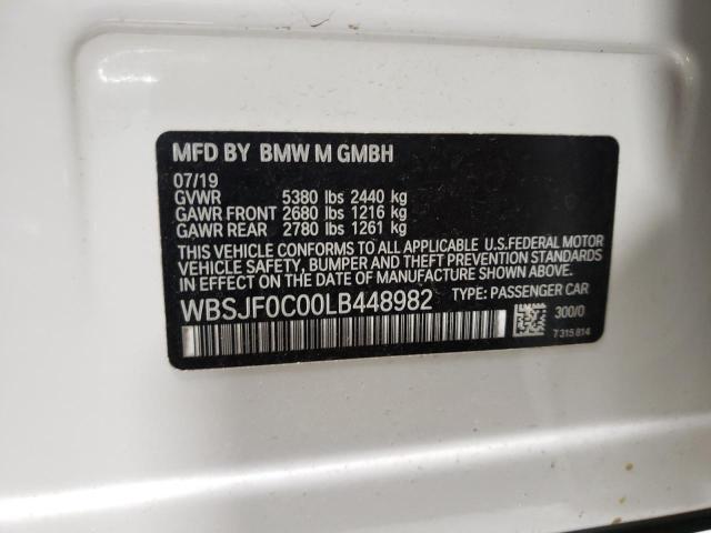 2020 BMW M5 BASE WBSJF0C00LB448982