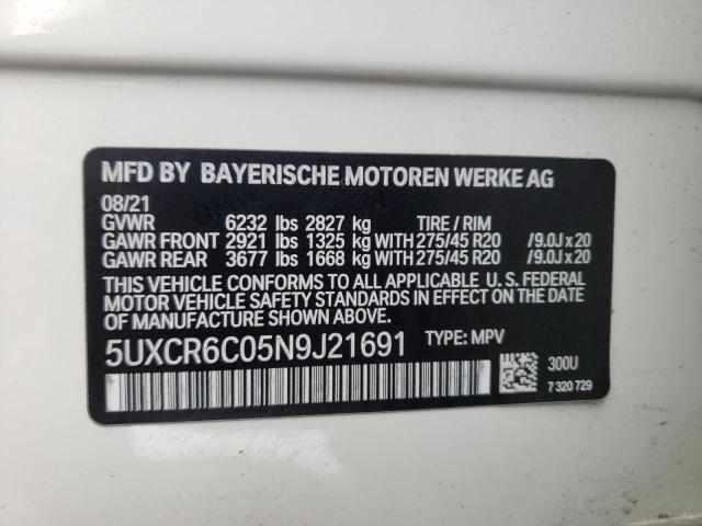 2022 BMW X5 XDRIVE4 5UXCR6C05N9J21691