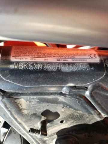 2017 KTM 250SX VBKSXM236HM288290