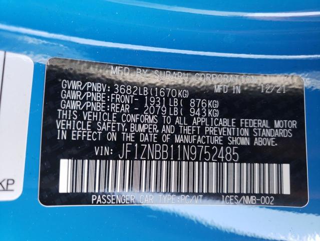 2022 TOYOTA 86 JF1ZNBB11N9752485