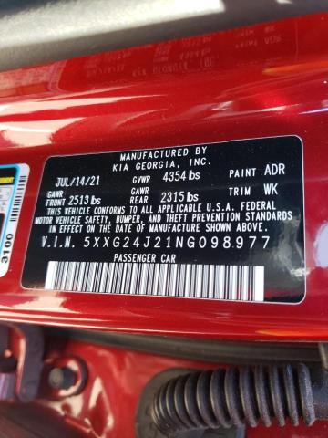 2022 KIA K5 LX 5XXG24J21NG098977