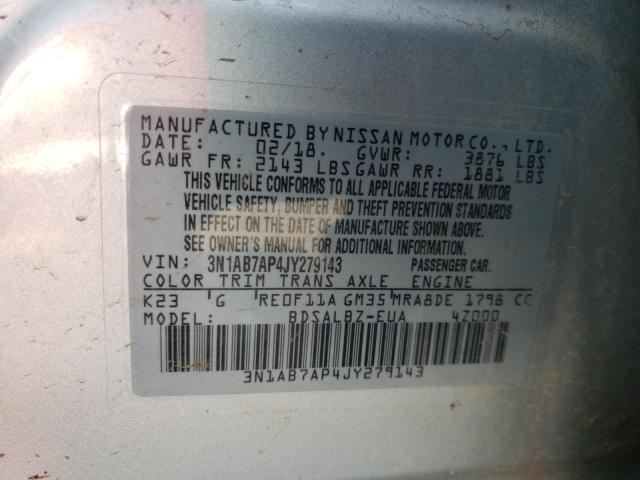 2018 NISSAN SENTRA S 3N1AB7AP4JY279143