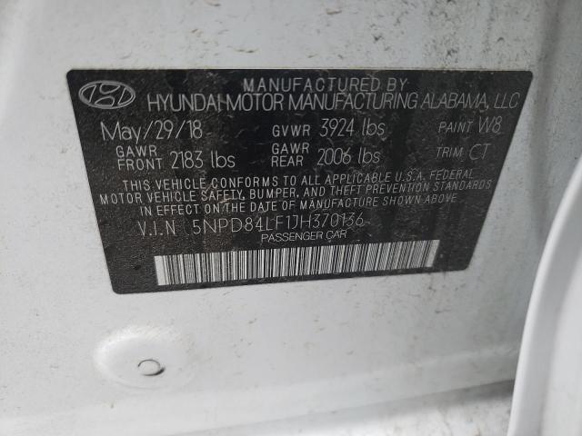 2018 HYUNDAI ELANTRA SE 5NPD84LF1JH370136