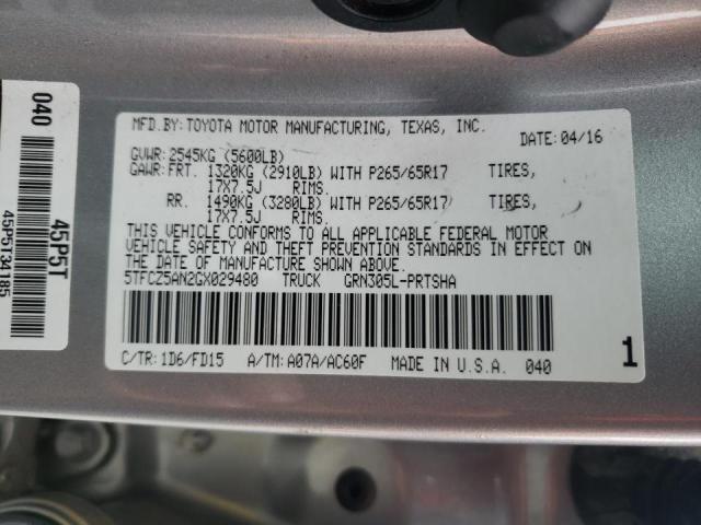 2016 TOYOTA TACOMA DOU - 5TFCZ5AN2GX029480