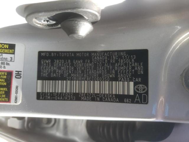 2T1BURHE8EC060350 Toyota Corolla L 2014. Фото: 9