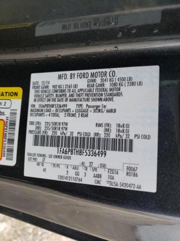 1FA6P8TH8F5336499 Ford Mustang 2015. Фото: 9