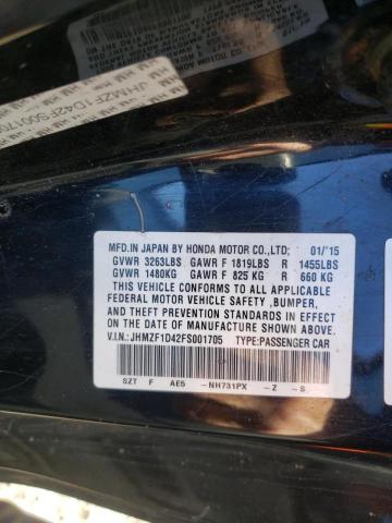 2015 HONDA CR-Z JHMZF1D42FS001705
