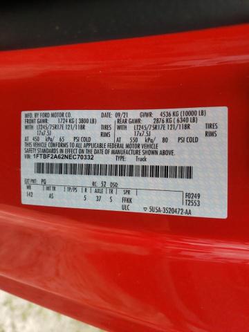 2022 FORD F250 SUPER 1FTBF2A62NEC70332