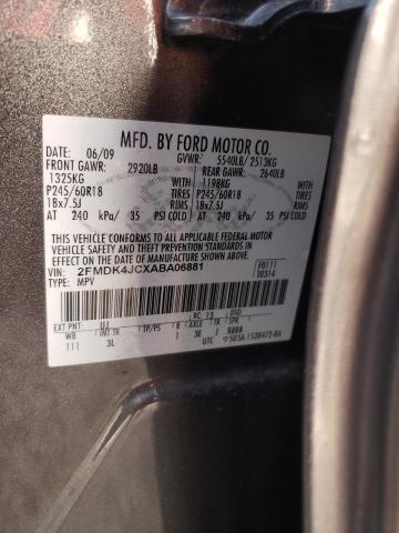 2FMDK4JCXABA06881 Ford Edge Sel 2010. Фото: 9