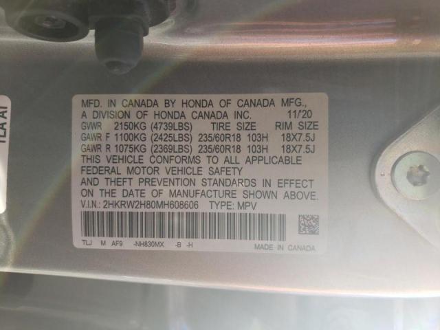 2HKRW2H80MH608606 Honda Cr-V Exl 2021. Фото: 9