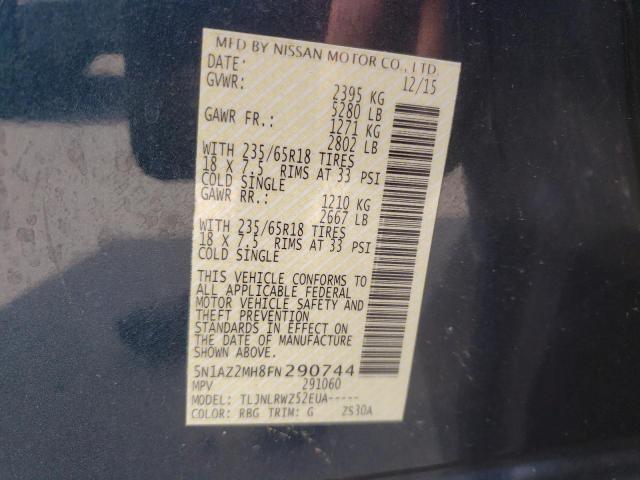 5N1AZ2MH8FN290744 Nissan Murano S 2015. Фото: 9