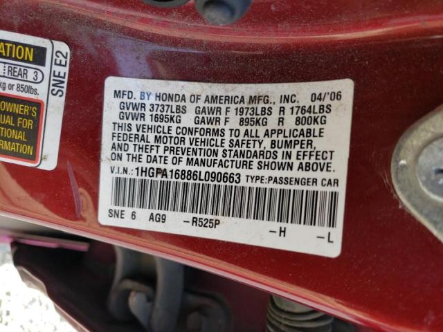 1HGFA16886L090663 Honda Civic Ex 2006. Фото: 9